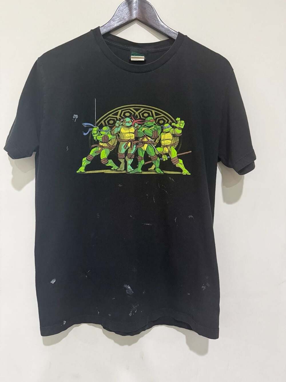 2007 TMNT Teenage Mutant Ninja Turtles Tee L Black Thrashed Distressed Y2K